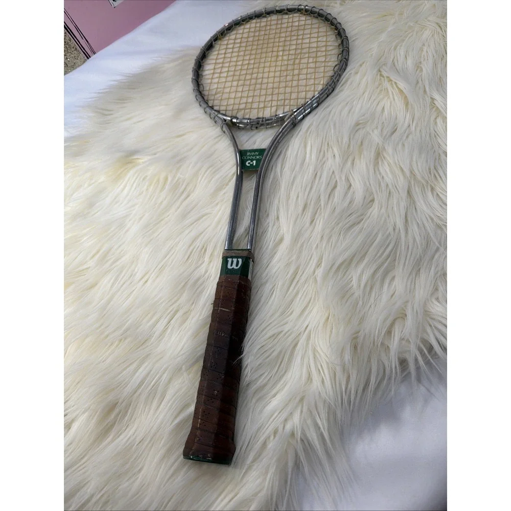 Vintage Wilson‎ Jimmy Connors C-1 Steel Tennis Racket - Made in USA Steel Shined